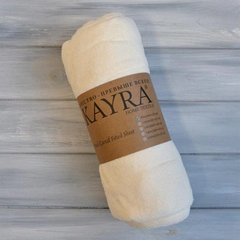 Простынь на резинке Kayra Махровое 200 x 220 +25 см Кремовый