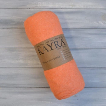 Простирадло на гумці Kayra Махрове 180 x 200 +24 см Оранжевий