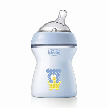 Пляшечка Chicco Natural Feeling пластик 250 мл (соска силіконова середній потік) 2+, boy