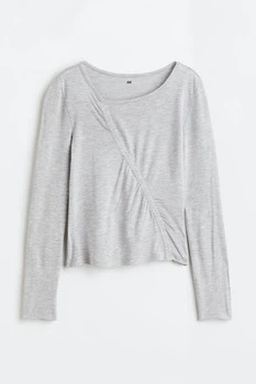 Лонгслів H&M 271130440 158 Світло-Сірий