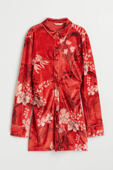 Платье велюровое H&M 271047799 S Красный
