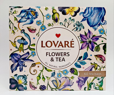 Подарункова колекція чая Lovare Flowers & Tea 12 видів по 5шт