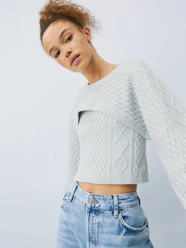 Болеро жіноче H&M 061015621 2XL Світло-блакитне (KOZ6666000335296)