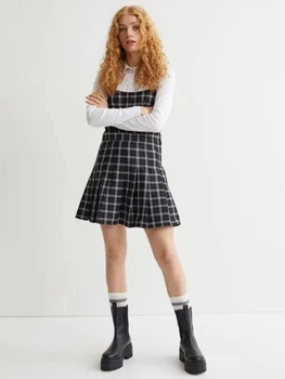 Сарафан жіночий H&M 060987180_black 36 Чорно-білий/Клітка (KOZ6666000332462)