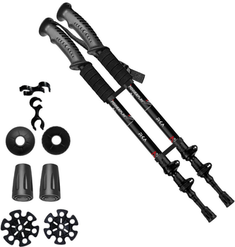 Трекінгові палиці PowerPlay 9106 Fika 60-135 см Black/Red (PP_9106_FIKA_Bl/Red)