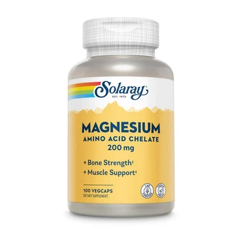 Магній амінокислотний хелат, Solaray Magnesium Amino Acid Chelate 200 мг (100 капсул)