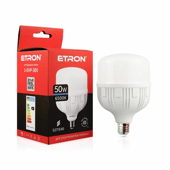 Лампа светодиодная высокомощная ETRON 50W T140 6500K 220V E27 холодный свет