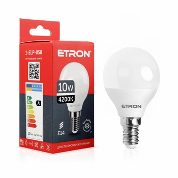 Світлодіодна LED лампа ETRON 10W G45 4200K 220V E14 денне світло