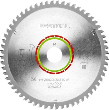 Пильный диск LAMINATE/HPL HW 216x2.3x30 WZ/FA60 Festool 500123