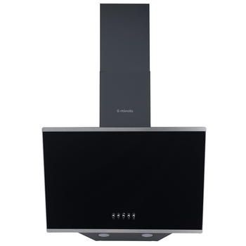 Вытяжка кухонная декоративная наклонная черная Minola HDN 5202 BL/INOX 700 LED