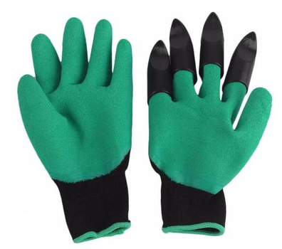 Садовые перчатки с когтями Garden Genie Gloves, прочные, для садовых работ, огорода, пластиковые насадки