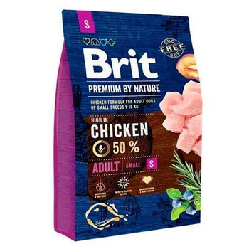 Сухой корм Brit Premium Adult S для взрослых собак малых пород - 3 кг