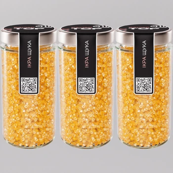 Набор из трёх видов Икорного продукта CapsFood Икра Щука + Щука + Щука PREMIUM, 500+500+500 грамм