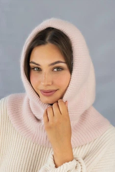 Женский капор-капюшон с пелериной на подкладке Леонела 7228 BRAXTON пудра 56-59р