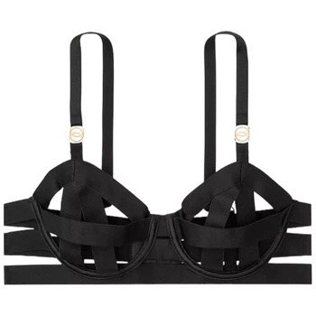 Бюстгальтер Victoria's Secret Unlined Strappy Demi Bra 75F Черный