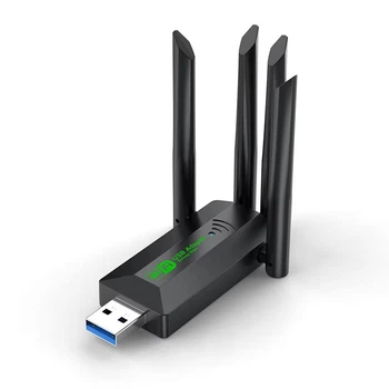 Двухдиапазонный Wi-Fi адаптер для подключения ПК или ноутбука к Wi-Fi 2.4/5 ГГц, 1200 Mbps, USB 3.0, Windows