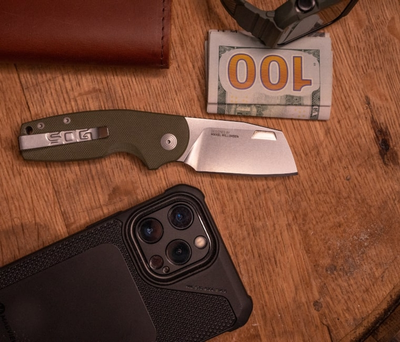 Ніж складаний SOG Stout FLK OD Green/Stonewash оливковий