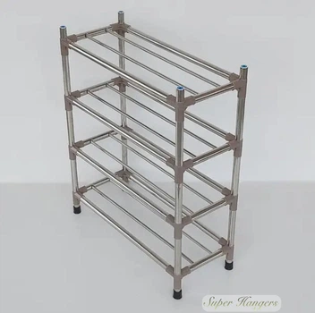 Полка для взуття Shoe Rack MP4 на 4 яруса. металева хромована посилена