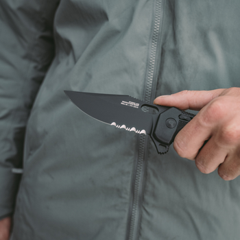 Ніж складний SOG SEAL XR Partially Serrated чорний