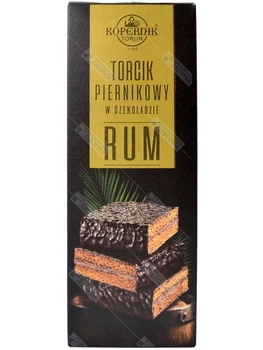 Польський пряниковий торт Перник KOPERNIK з ромом у темному шоколаді Torcik piernikowy w czekoladzie RUM 180 г