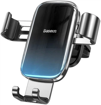 Автодержатель в авто для мобильных телефонов на дефлектор Glaze Gravity Car Mount Black, Baseus (SUYL-LG01)