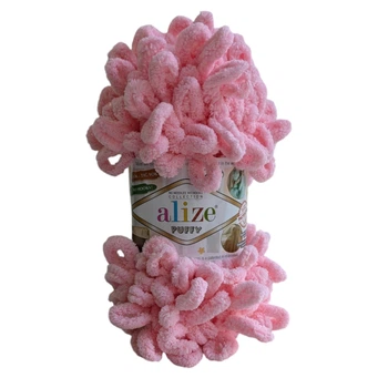 Пряжа Alize Puffy №340 розово-персиковая, для вязания руками