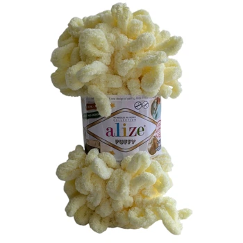 Пряжа Alize Puffy №13 світло жовтий (лимонний), для в'язання руками