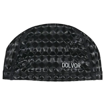 Шапочка для плавания Dolvor, PU, голограмма, черный (DLV01)