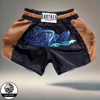 Шорти для тайського боксу та кікбоксингу Lion SPORT Another Boxing розмір XS, ріст 120-125 см, чорні з коричневим