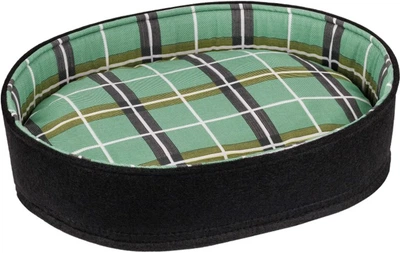 Бортик овальный бязь+фетр Barksi Comfort XS 30x40x9 см Черно-зеленый (357305)
