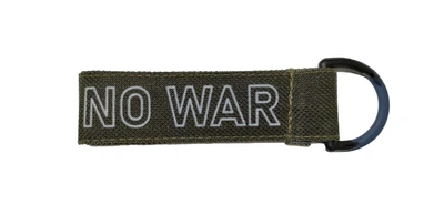 Брелок тканевый Cordura принт No War (знак Пацифик) хаки роз 9 см