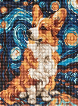 Алмазная мозаика без подрамника Волшебный корги ©art.solomiia 30x40 AMC8023 Идейка