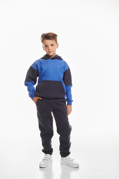 Детский спортивный утепленный костюм Kindamor Cozy Champion Grey/Blue, флис для мальчика 128 см серый с голубым