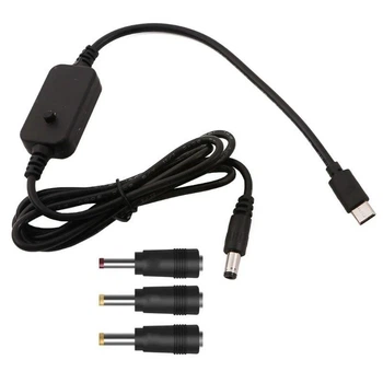 Кабель для роутера тригер 5V 9V 12V 15V 20V 3А PD 60w USB Type C to DC 5,5*2.1 мм +3 шт. перехідники