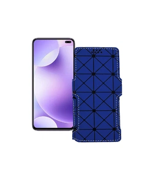 Чохол-книжка з екошкіри для телефону Xiaomi Redmi K30 Синій ромб