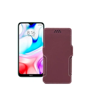 Чохол-книжка з екошкіри для телефону Xiaomi Redmi 8 Бордовий