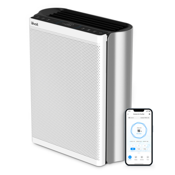 Умный очиститель воздуха Levoit EverestAir Wi-Fi, фильтр True HEPA, активированный уголь, охват до 130 м², разнонаправленный поток воздуха, автоматический режим, совместимость с Alexa и Google Home, сенсорный экран