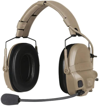 Активные наушники Ops-Core AMP Communication Headset-Connectorized. Верхний держатель. Tan