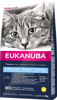 Сухий корм для стерилізованих котів Eukanuba Adult Sterilised/Weight Control Курка 2 кг (8710255185255)