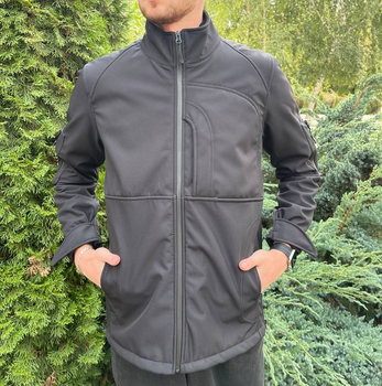 Водонепроникна чоловіча куртка Soft Shell Чорна 2XL (Kali)