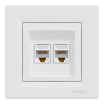 Розетка компьютерная белая RJ45, 6е UTP, EPH4700121 Schneider Asfora