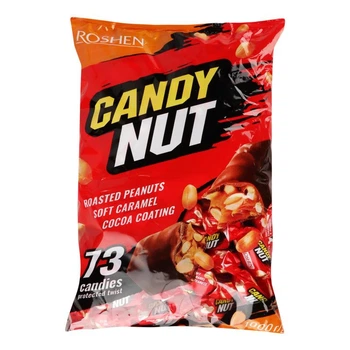 Цукерки шоколадні Roshen Candy Nut м'яка карамель з арахісом 8 кг