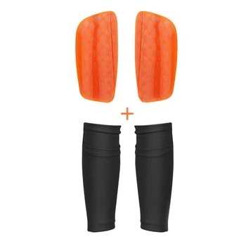 Щитки для голени дышащие с рукавами CZST-236 Size:M, оранжевые