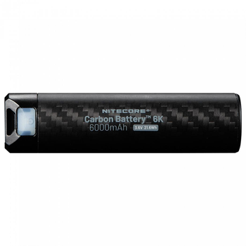 2в1 Power Bank + джерело живлення для налобних ліхтарів Nitecore Carbon Battery™ 6K (Карбон, червоний маяк, 6000mAh, IP68)