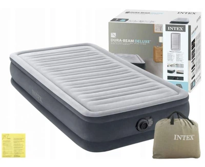 Надувная односпальная кровать Intex 64412 Comfort-Plush 191 x 99 x 46 см с электронасосом