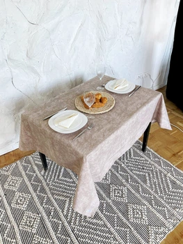 Скатерть водоотталкивающая Delux Textil Велюр коричневый 140 х 110 см (366544)