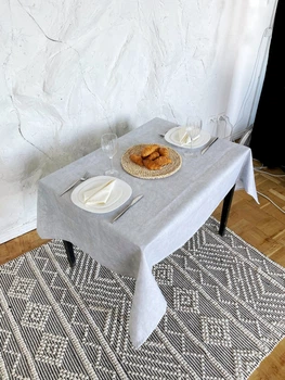 Скатертина водовідштовхуюча Delux Textil Велюр світло-сірий 140 х 110 см (366580)