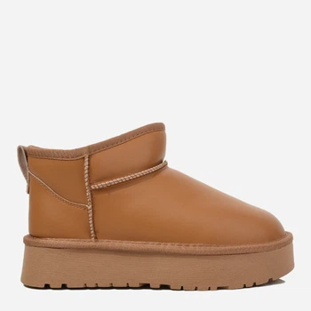 Жіночі уггі низькі шкіряні з хутром Allshoes 187713 39 Коричневі (ROZ6501055073)