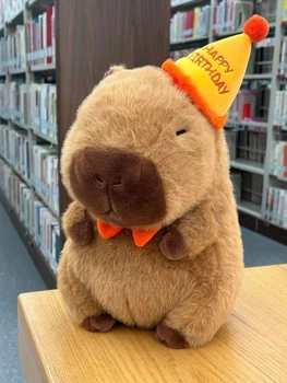 Капибара мягкая игрушка "с днем рождения" happy birthday подушка сквишмеллоу антистресс 40 см