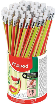 Набір графітових олівців Maped Kidy Learn Grip HB 72 шт (3154148536024)